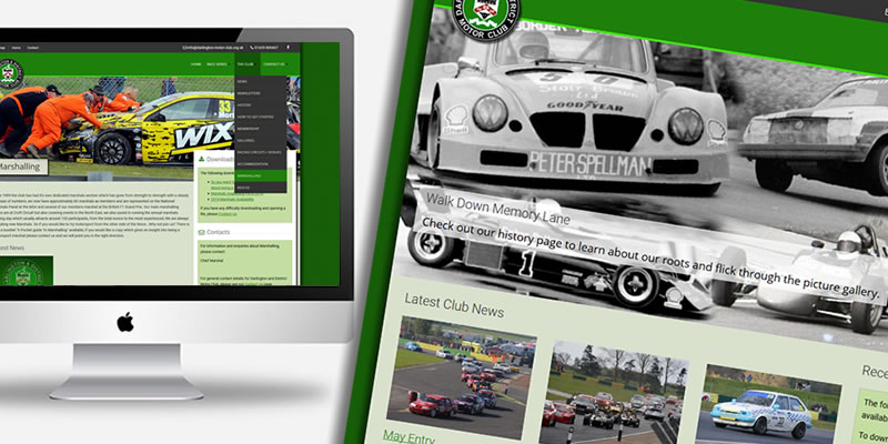 Monitor displaying Darlington & District Motor Club website